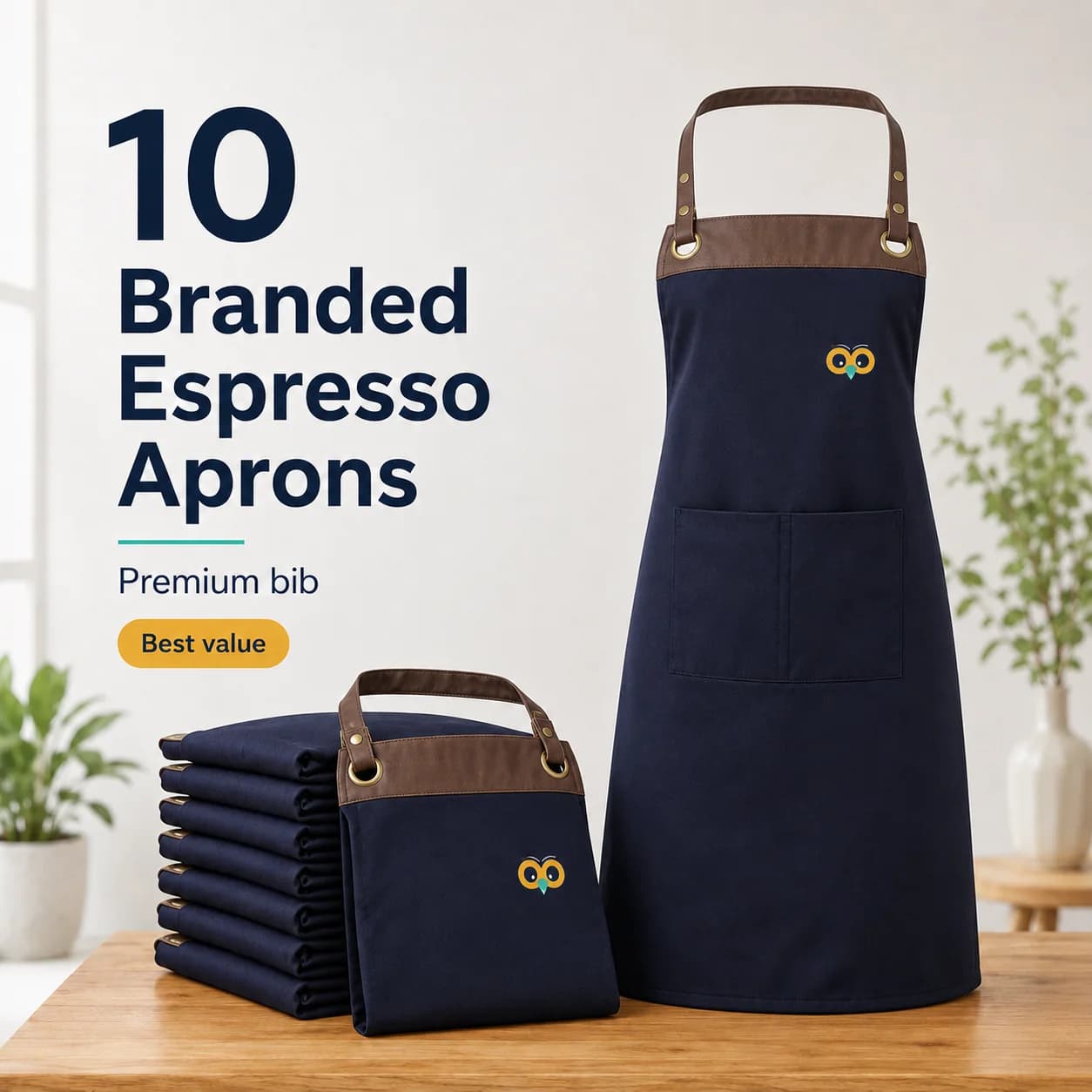 10 Branded Espresso Aprons — £235.00